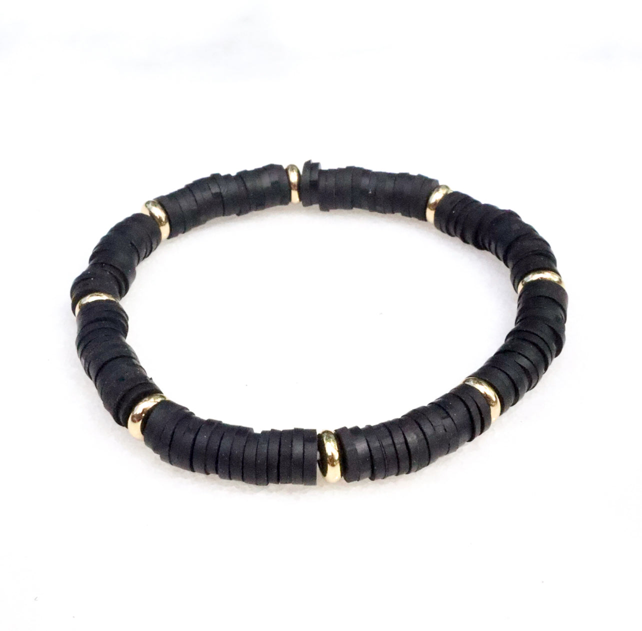 Black & Gold Clay Bracelet