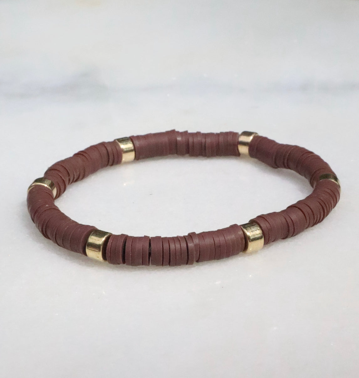 Brown & Gold Clay Bracelet