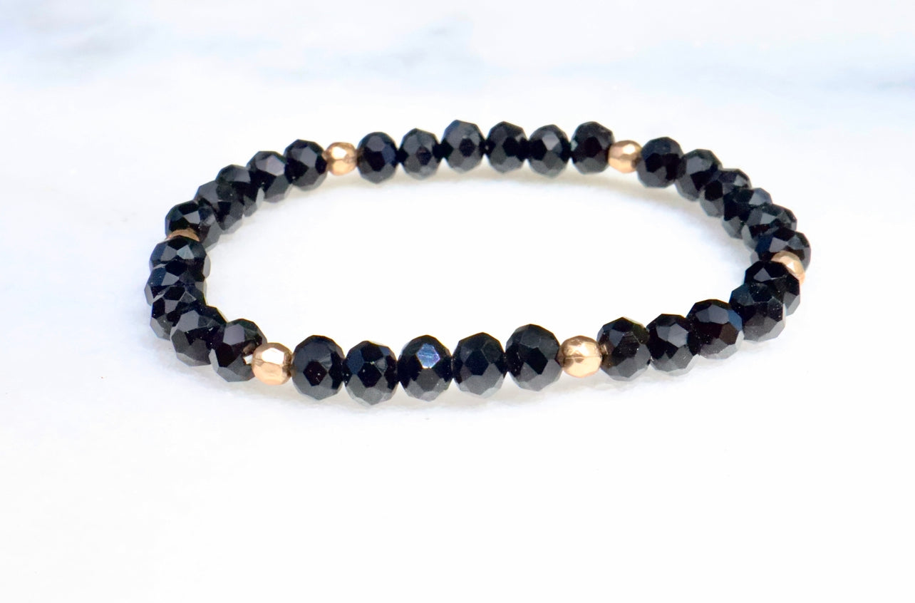 Black & Gold Crystal Bracelet