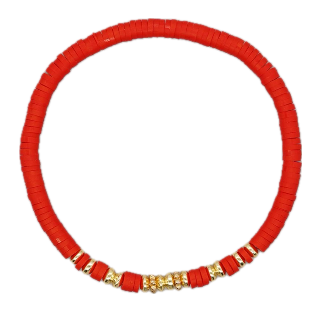 Skinny Red Clay Bracelet