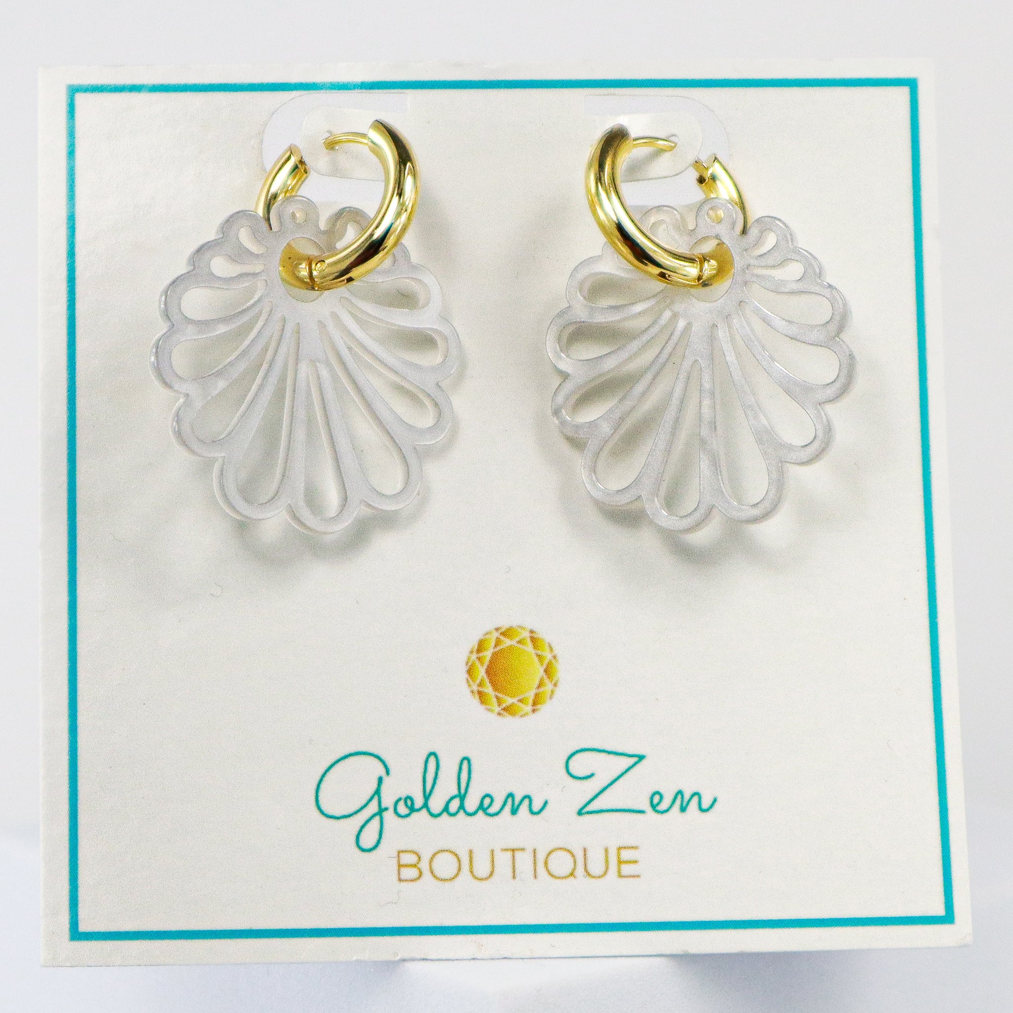 Gold Hoop Shell Earrings