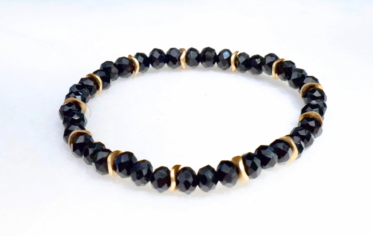 Black & Gold Crystal Bracelet