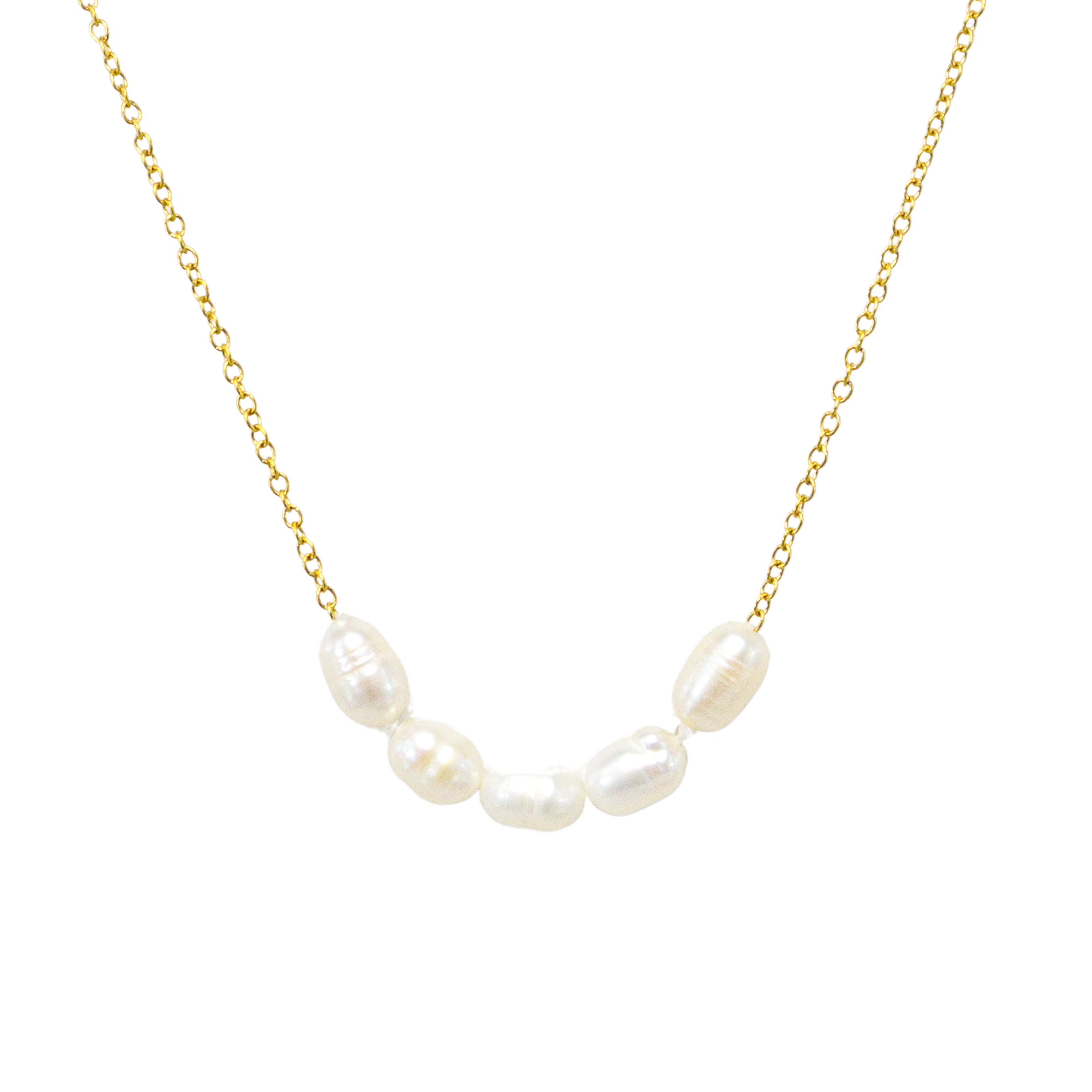 Dainty Gold Fresh Water Pearl Necklace