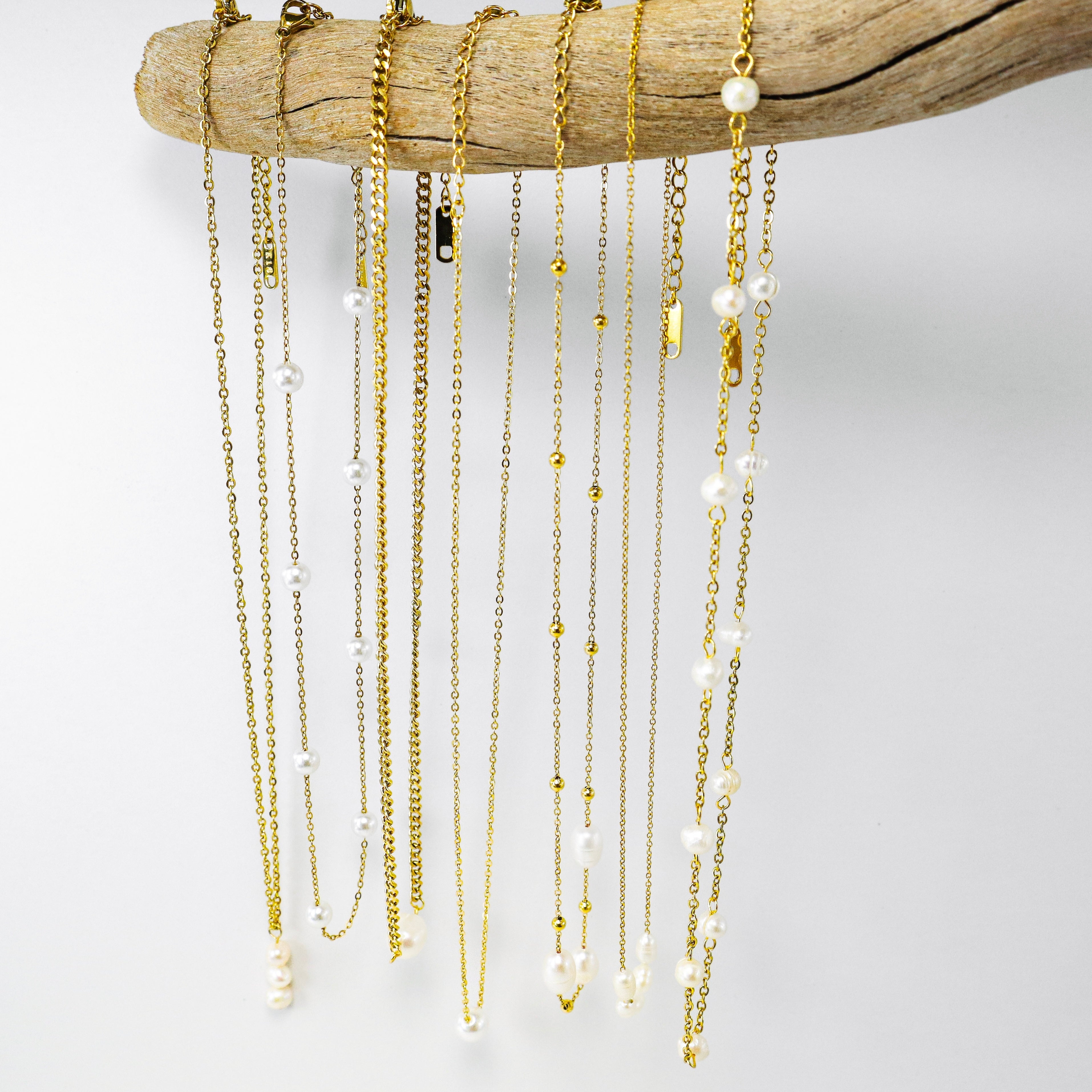 Gold Fresh Water Pearl Necklace