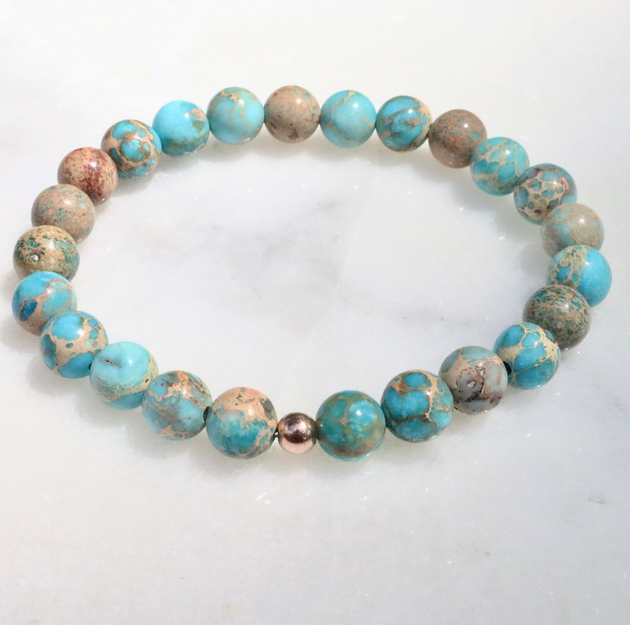 Genuine Blue Ocean Jasper Gemstone Bracelet