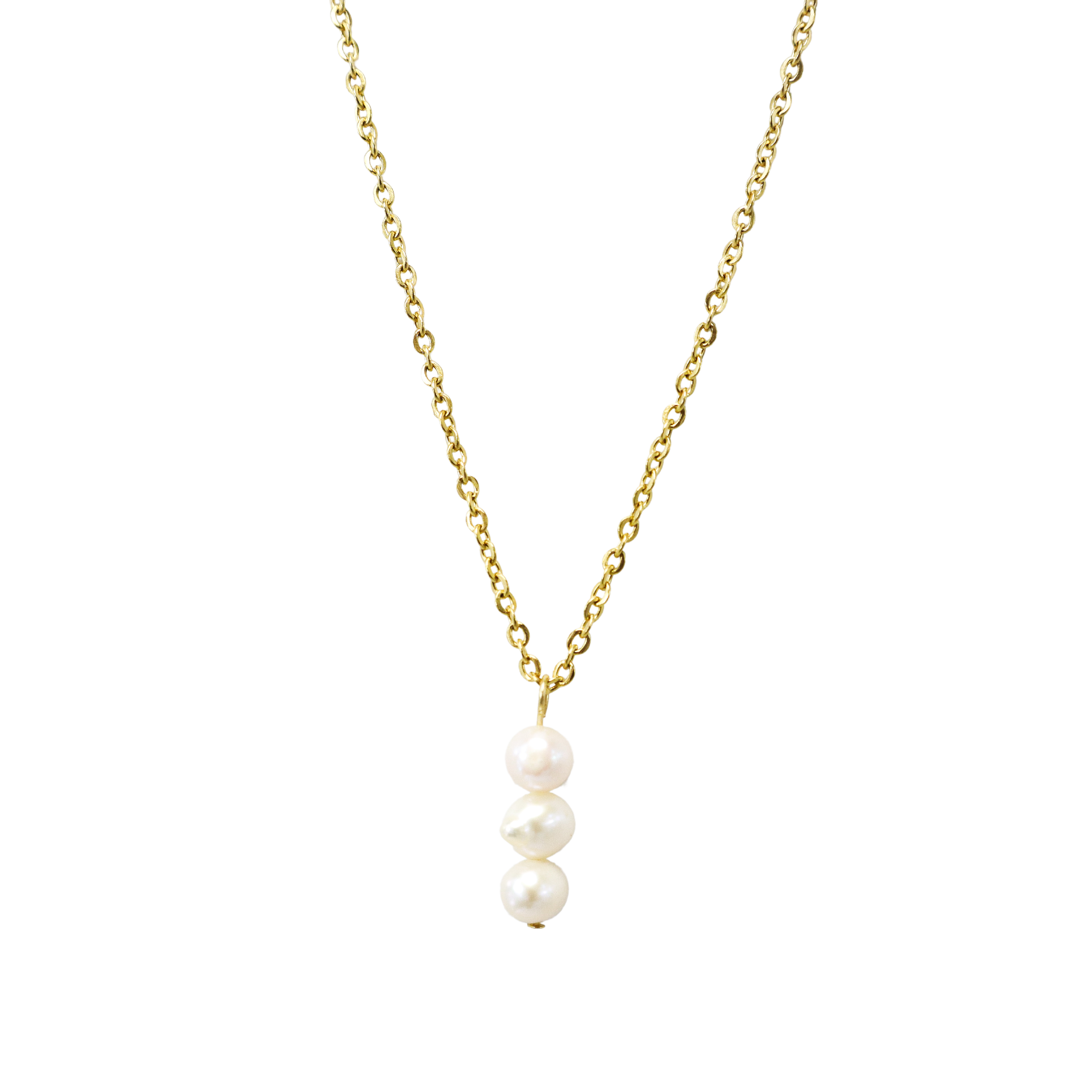 Gold Fresh Water Pearl Pendant Necklace