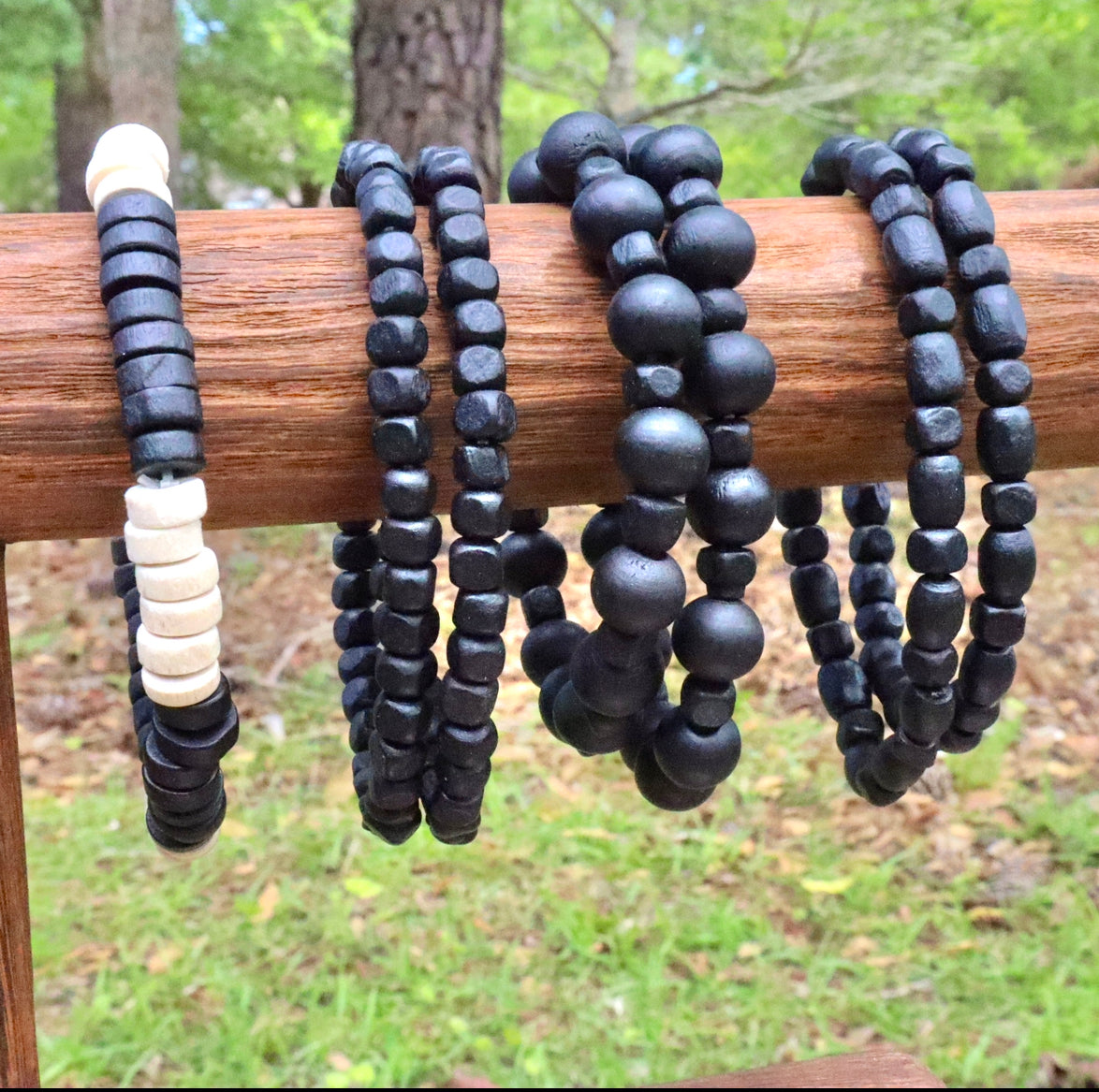 Black Wooden Bracelets