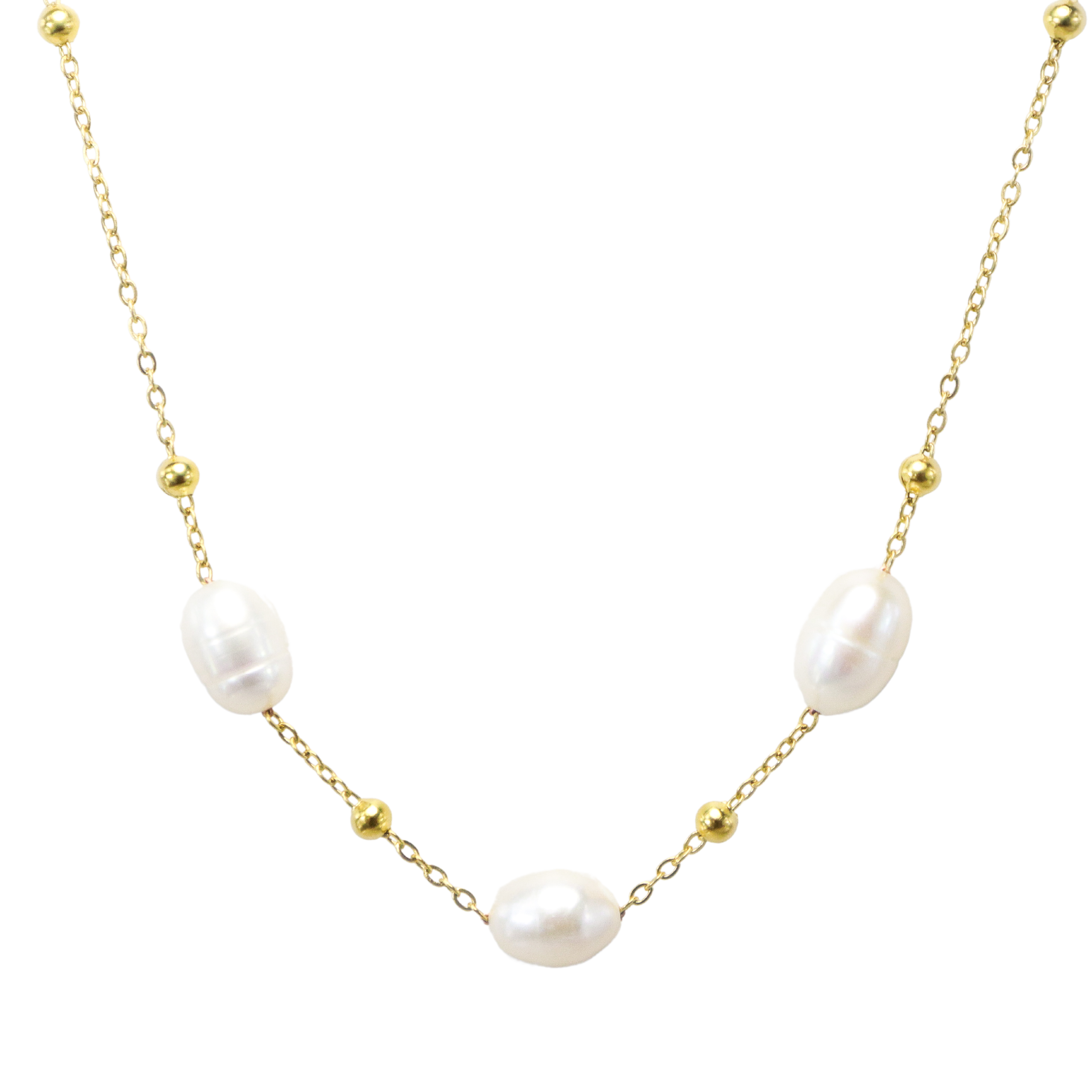 Gold Fresh Water Pearl Necklace