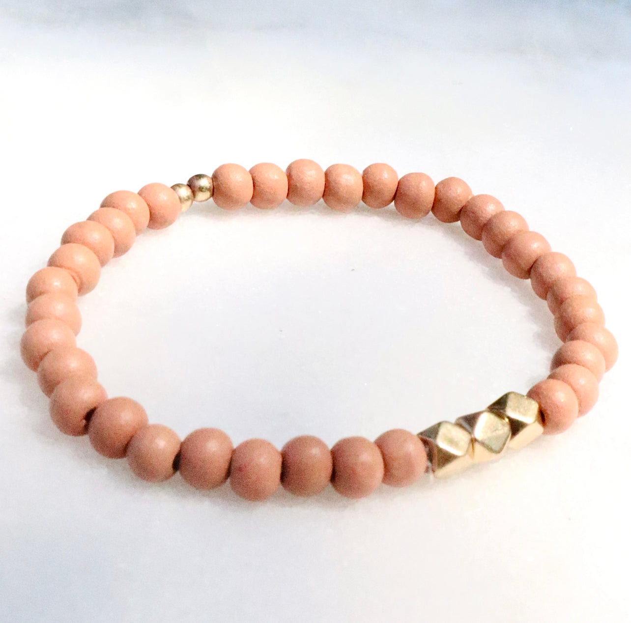 Mauve Pink Wooden Bracelet
