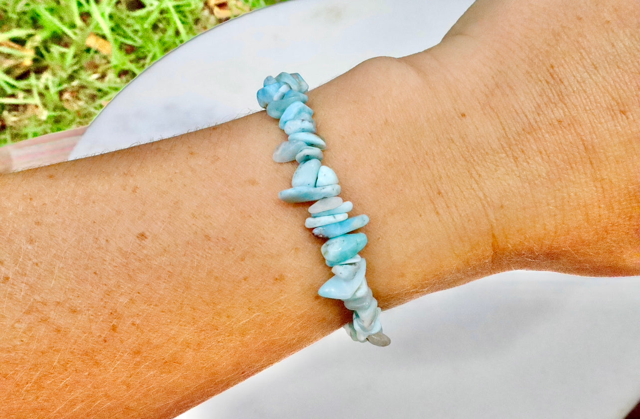 Genuine Larimar Chip Bracelet
