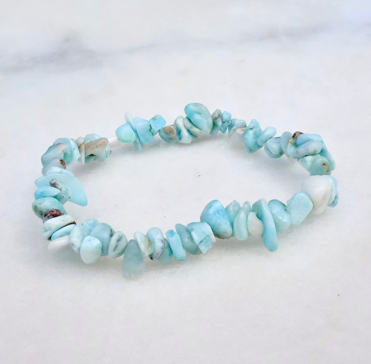Genuine Larimar Chip Bracelet