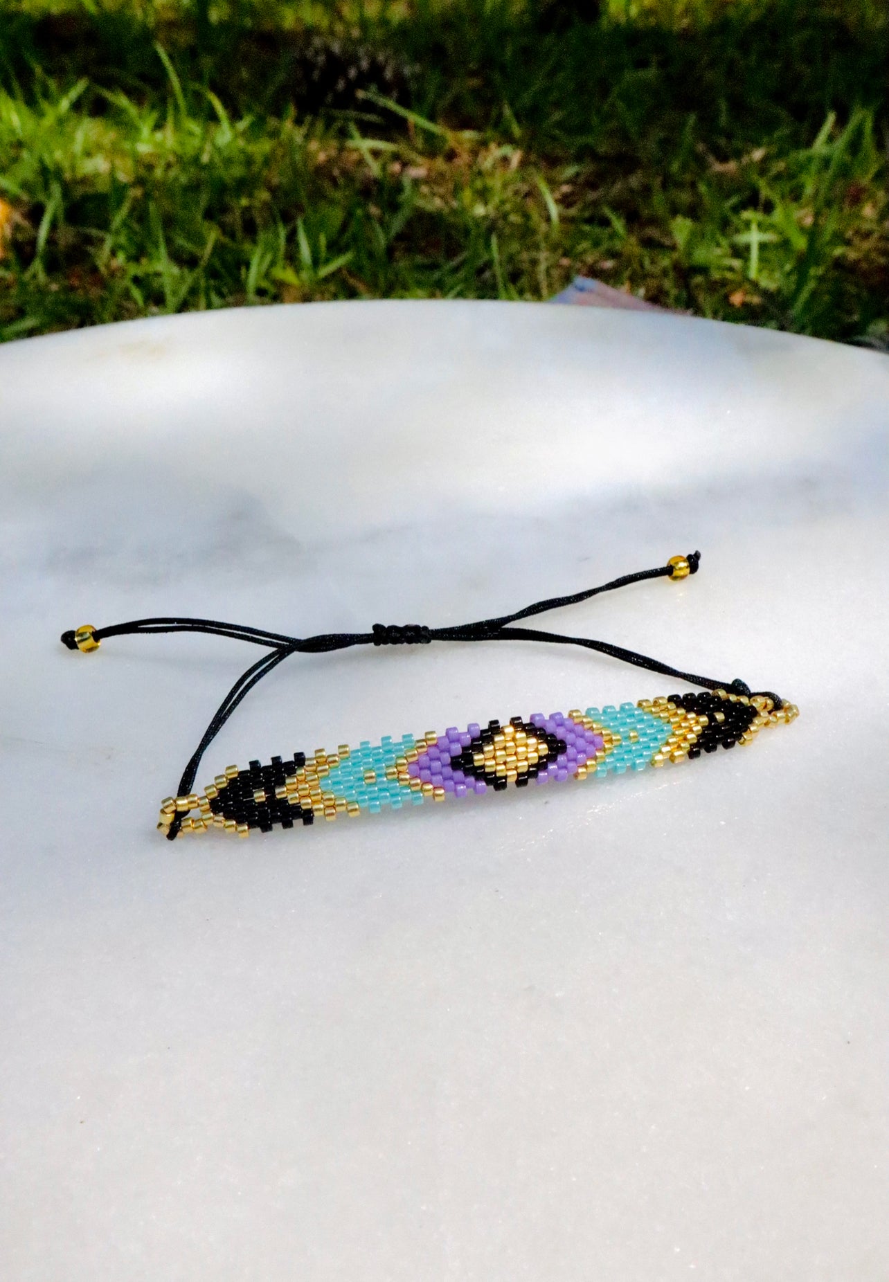 Adjustable Western Style Woven Seed Bead Bracelet / Anklet