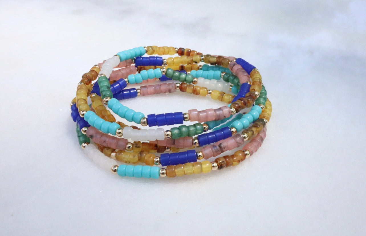 Color Block Beaded Bracelet