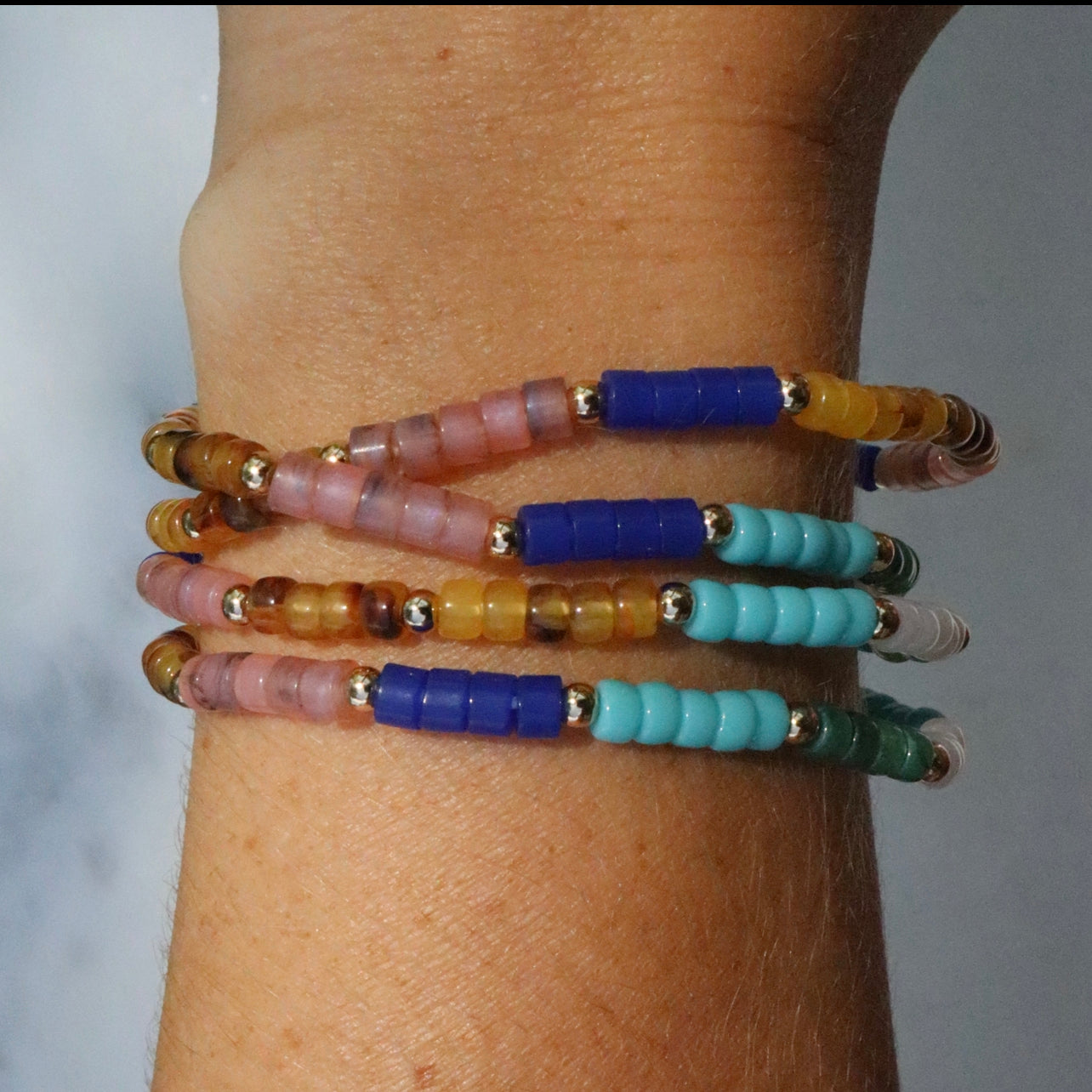 Color Block Beaded Bracelet