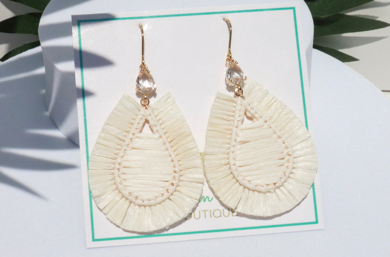 Fiji Sands Raffia Wrapped Earrings