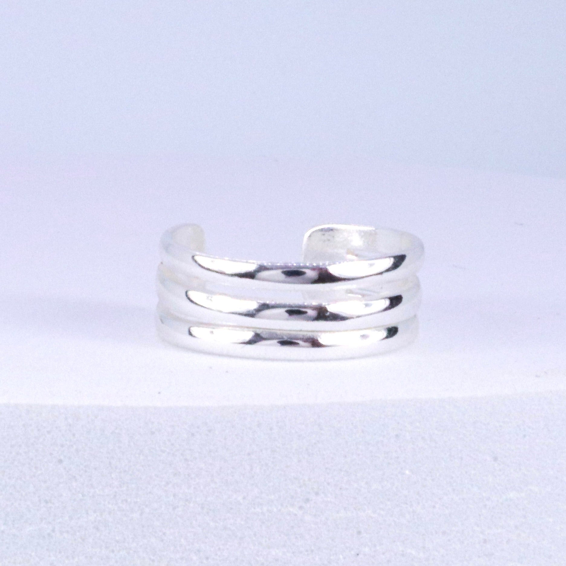 Double Layer High Polish Sterling Silver Toe Ring