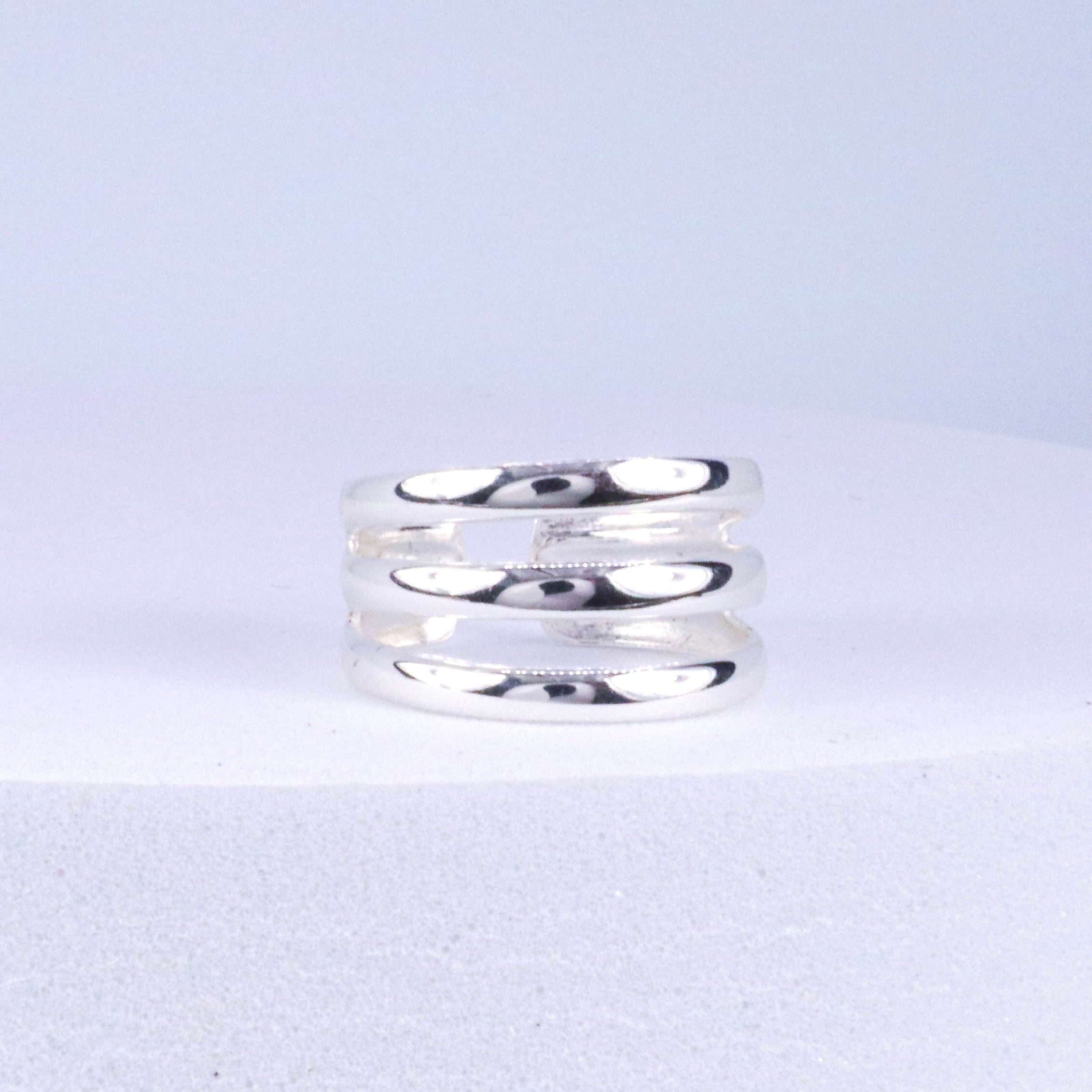 Tri-layer High Polish Sterling Silver Toe Ring