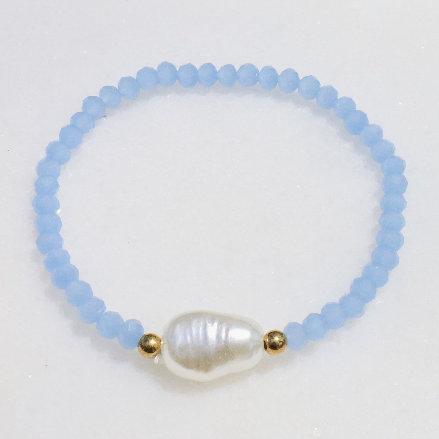 Periwinkle Crystal & Pearl Bracelet