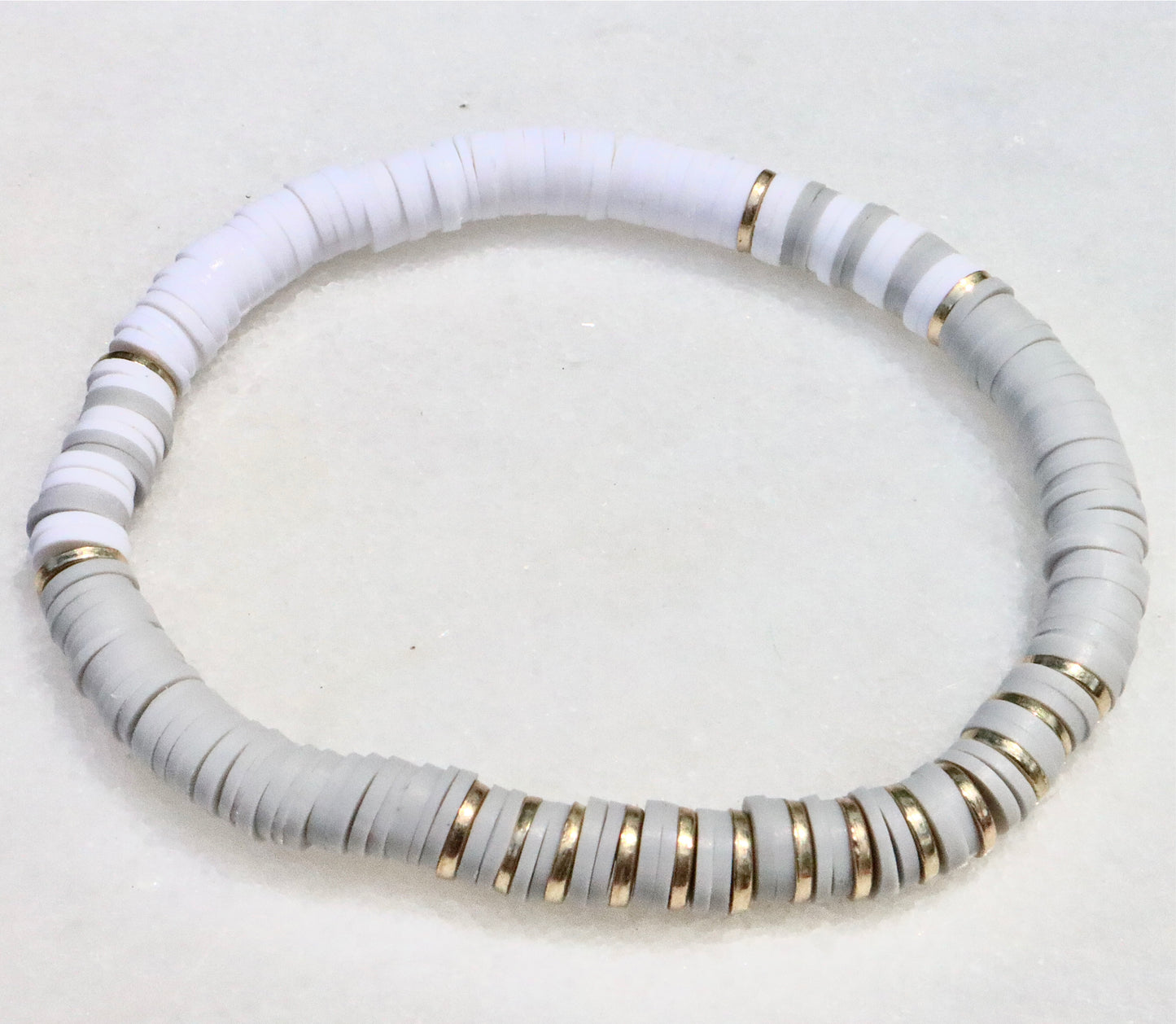 Light Grey & White Clay Bracelet
