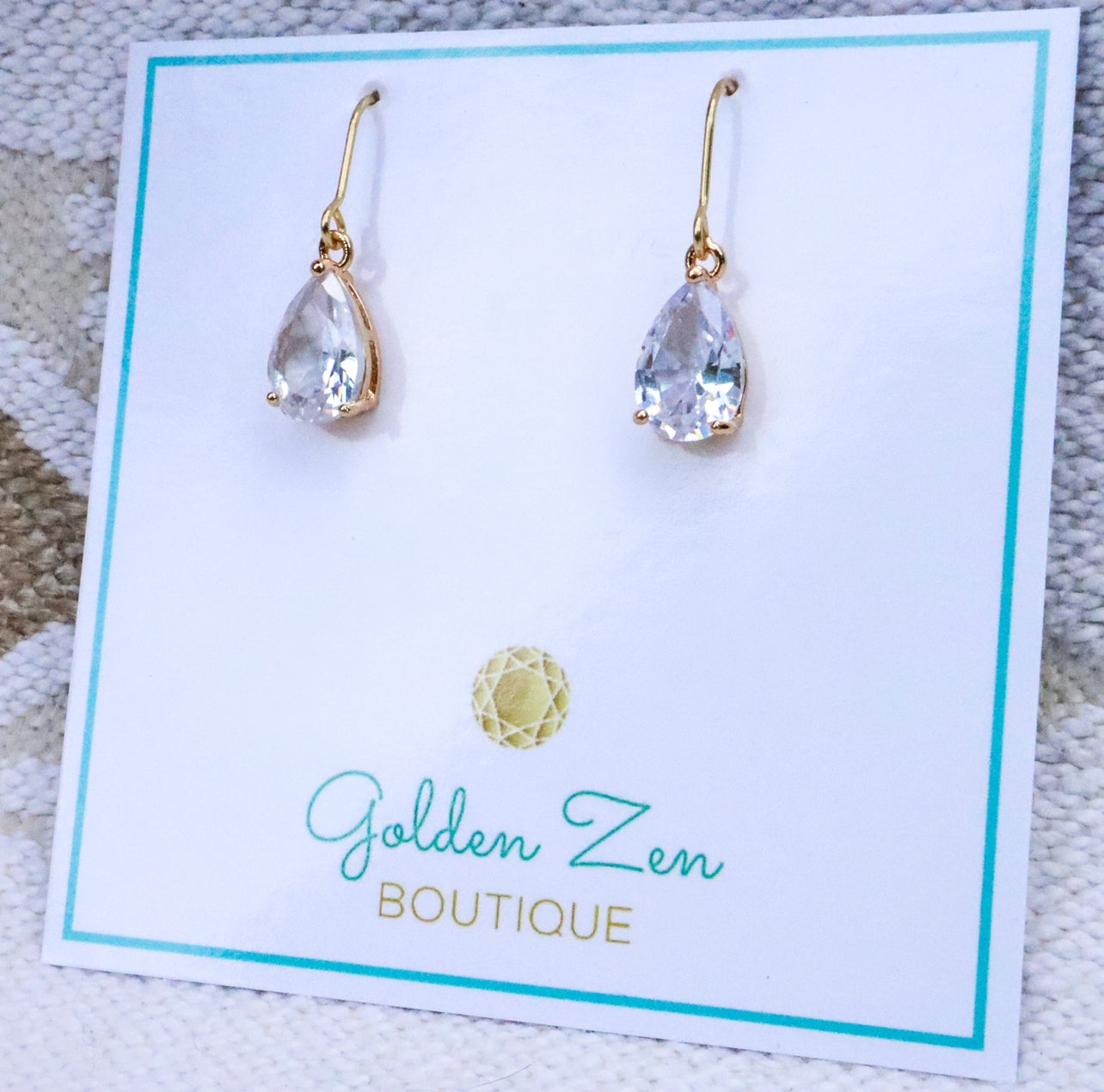 Gold & Clear Crystal Earrings