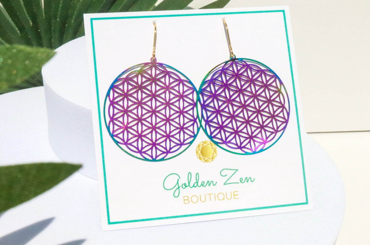 Multicolor Sacred Geometry Earrings