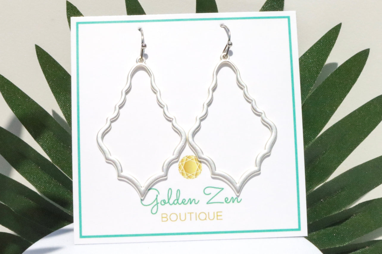 Matte Silver Ornate Boho Earrings