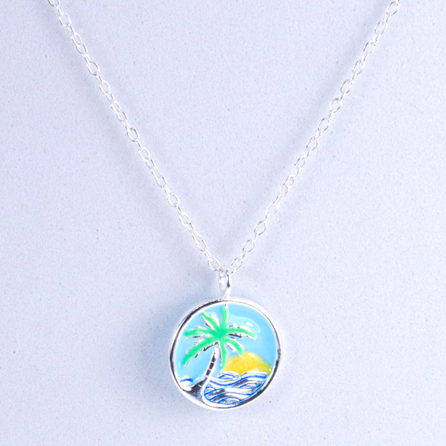 Sterling Silver Tropical Island Necklace