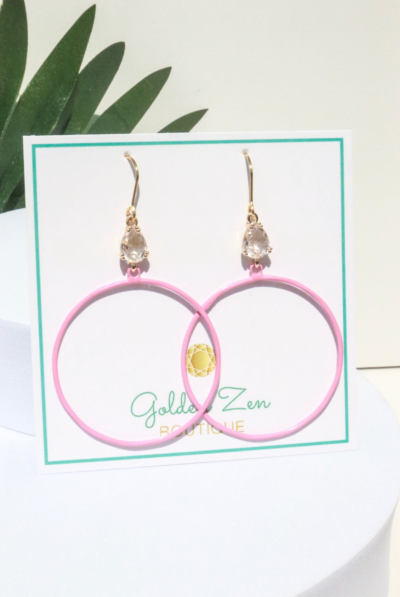 Barbie Pink Crystal Dangle Earrings