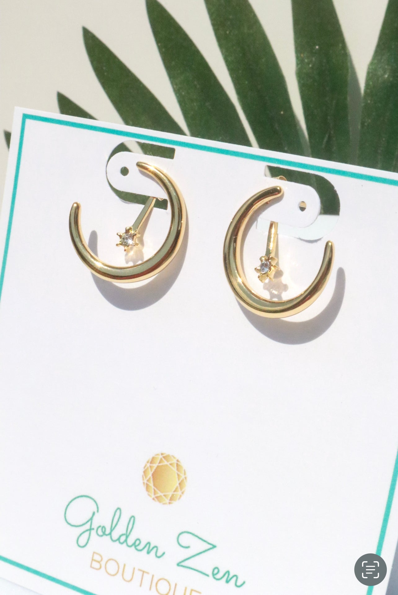 Crescent Moon & Star Stud Earrings