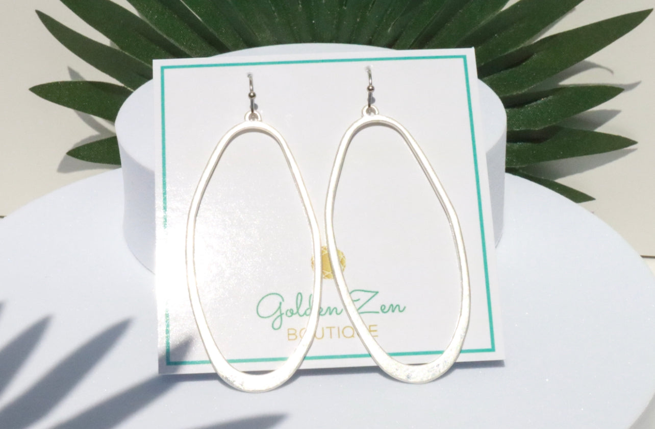 Best Selling Silver Abstract Hoop Earrings