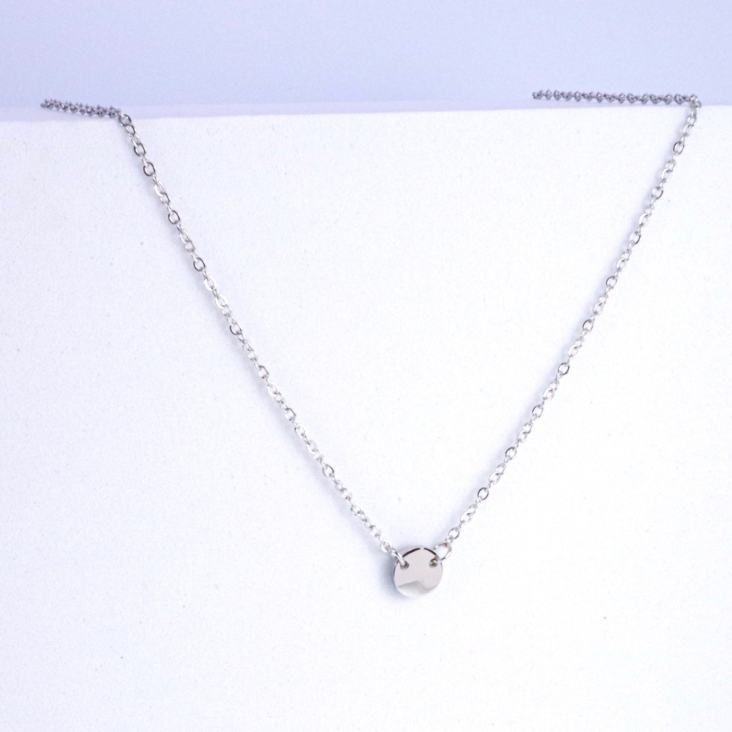 Delicate Silver Short Stainless Steel Necklace