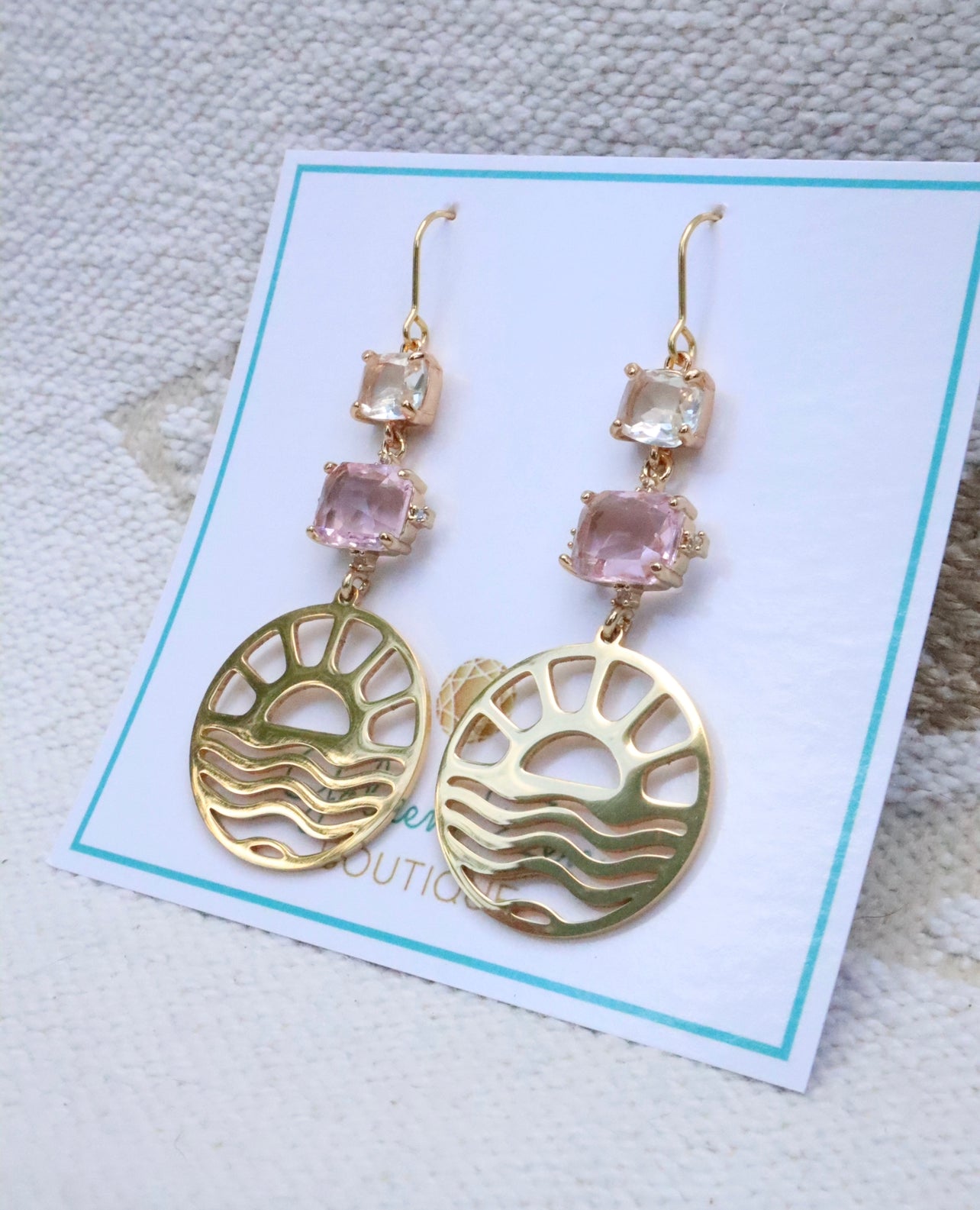 Pink & Golden Sunset Earrings
