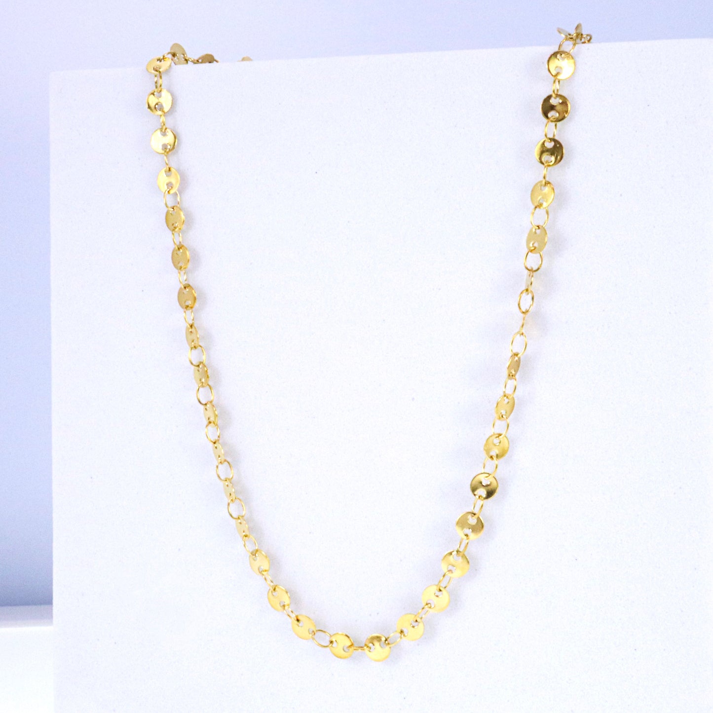 Shimmer Gold Delicate Choker Stainless Steel Necklace