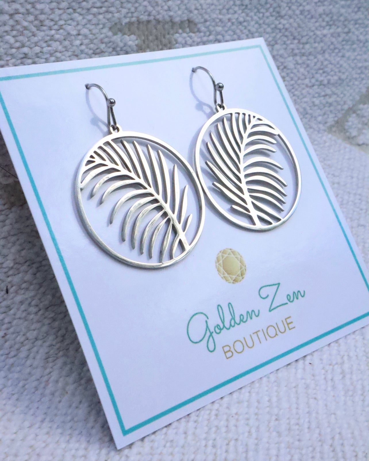 Stainless Steel Palm Fan Earrings