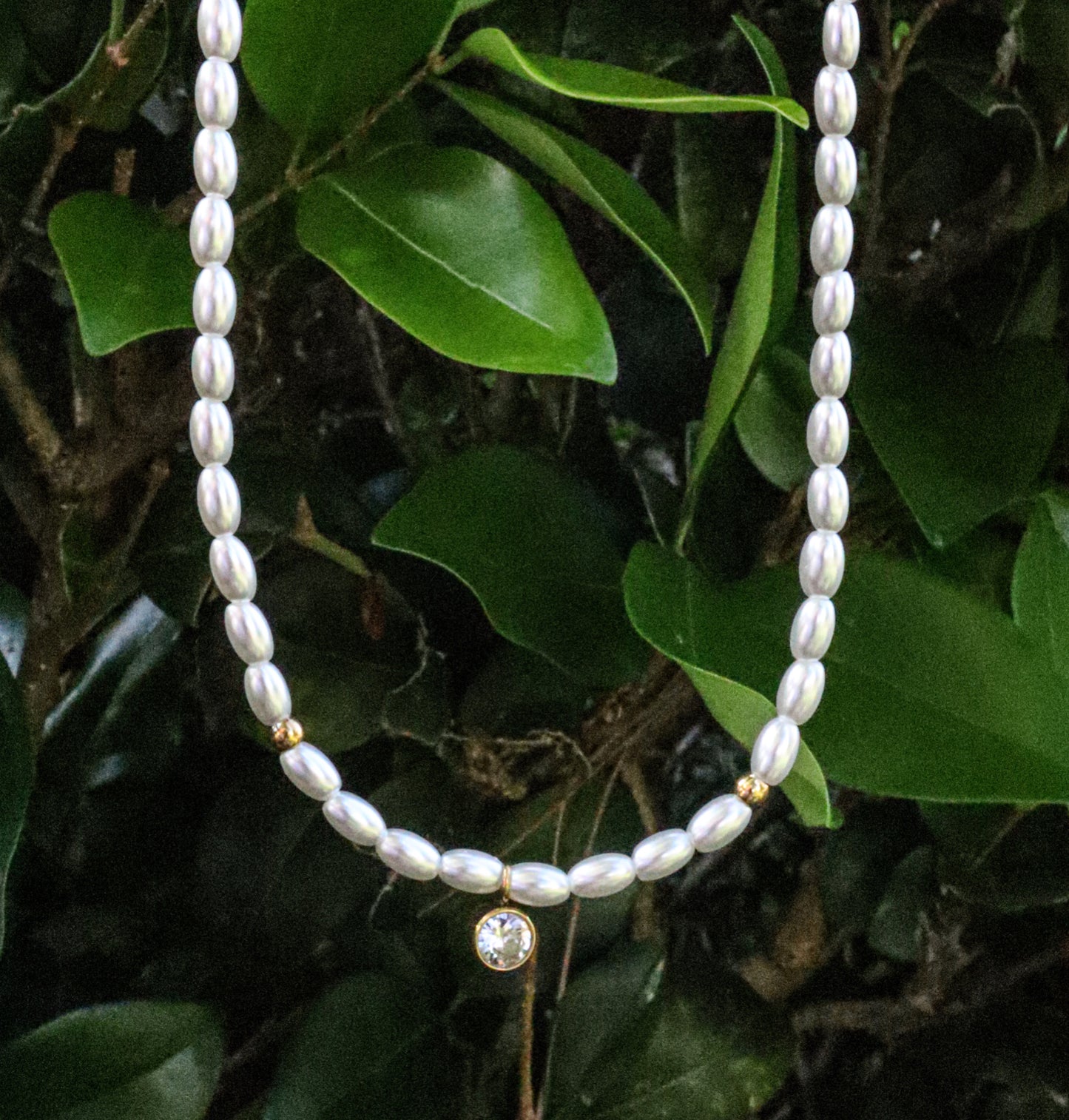 Pearl Beaded CZ Choker Necklace