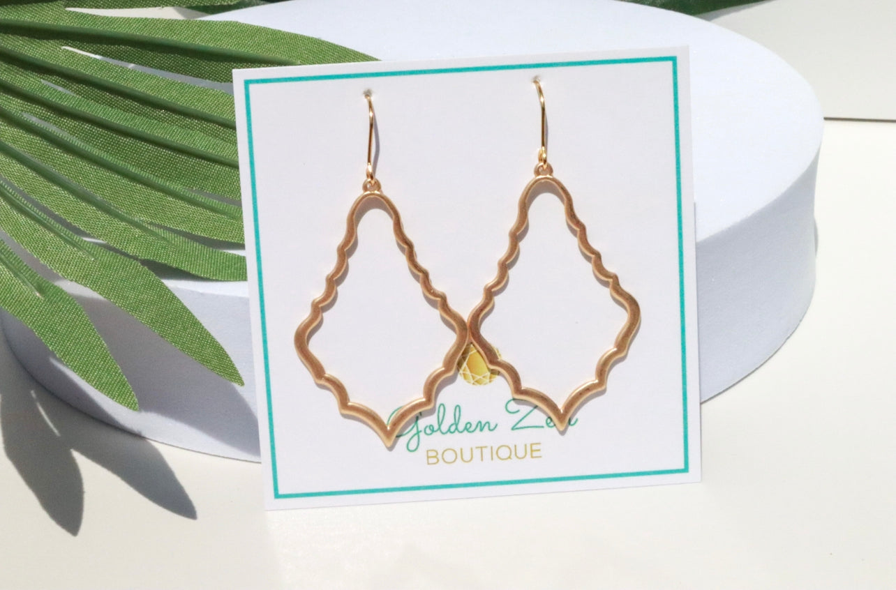 Matte Gold Ornate Boho Earrings