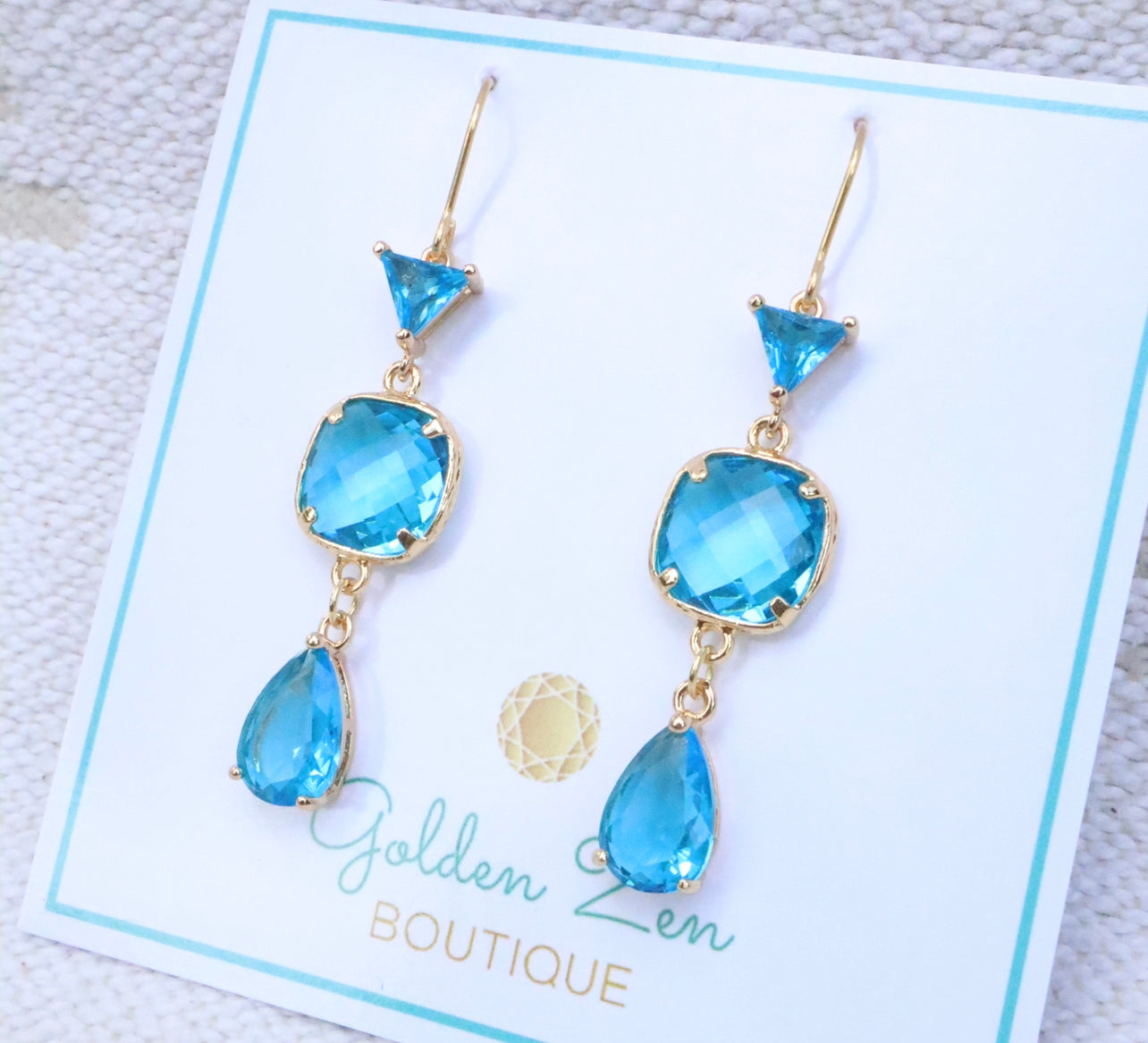 Princess Jasmine Blue Crystal Earrings