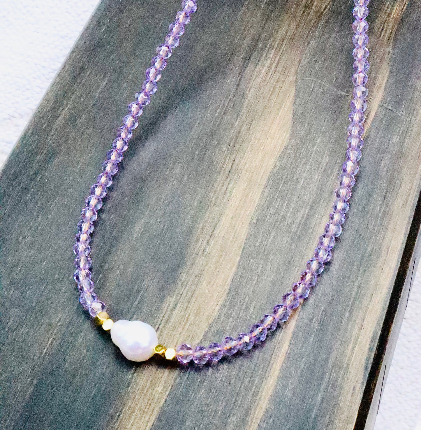 Amethyst Purple Crystal Necklace