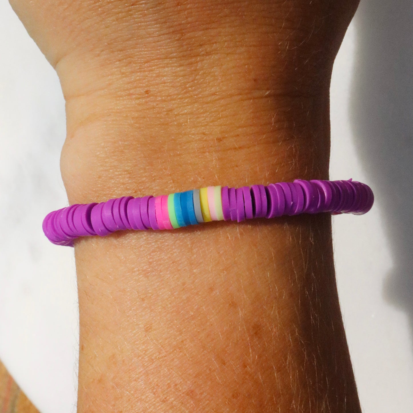 Purple Multicolor Clay Bracelet