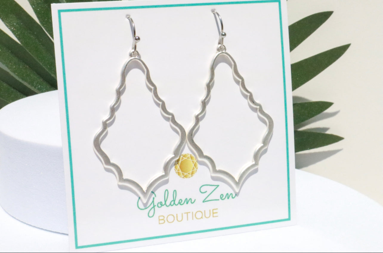Matte Silver Ornate Boho Earrings