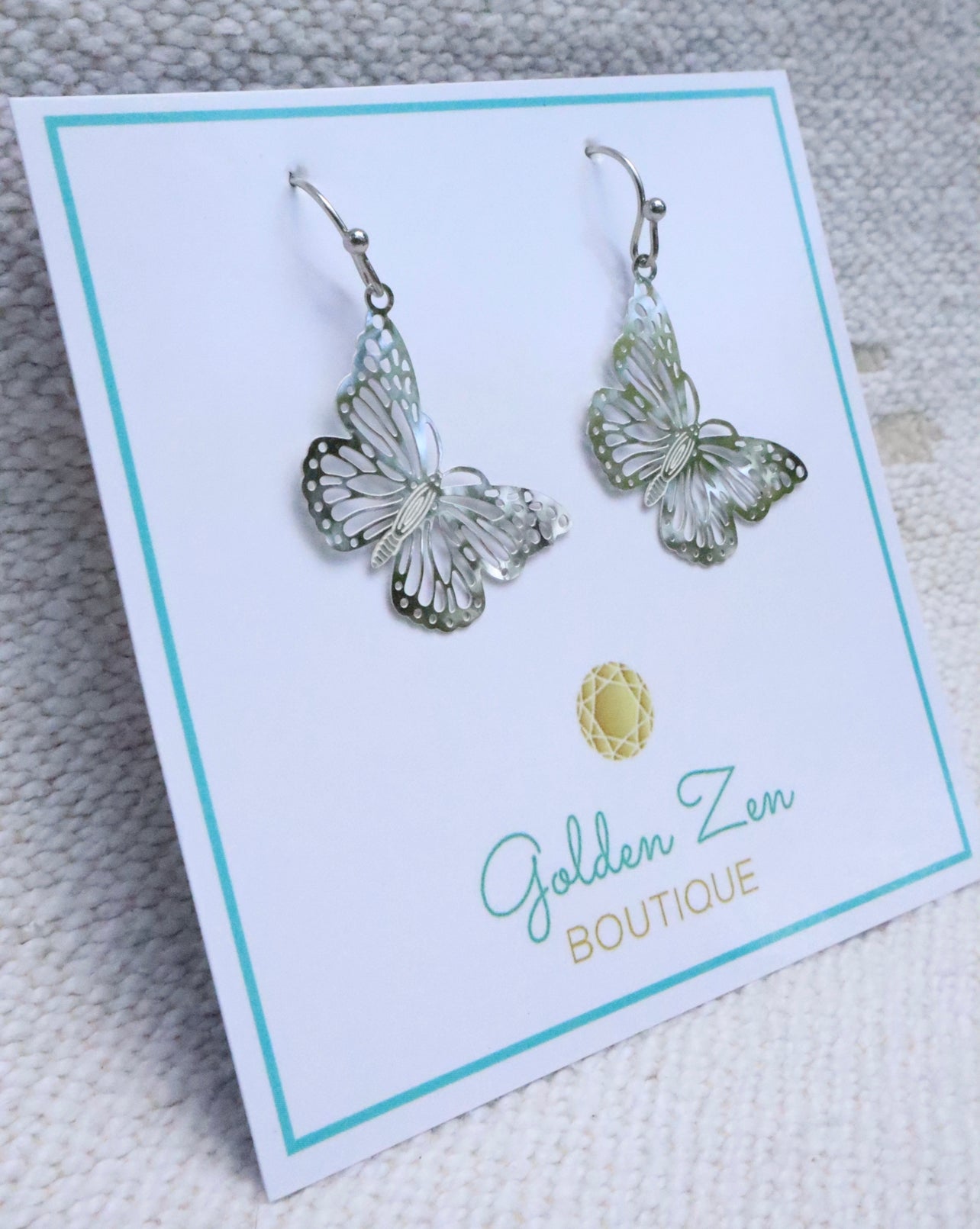 Silver Butterfly Earrings