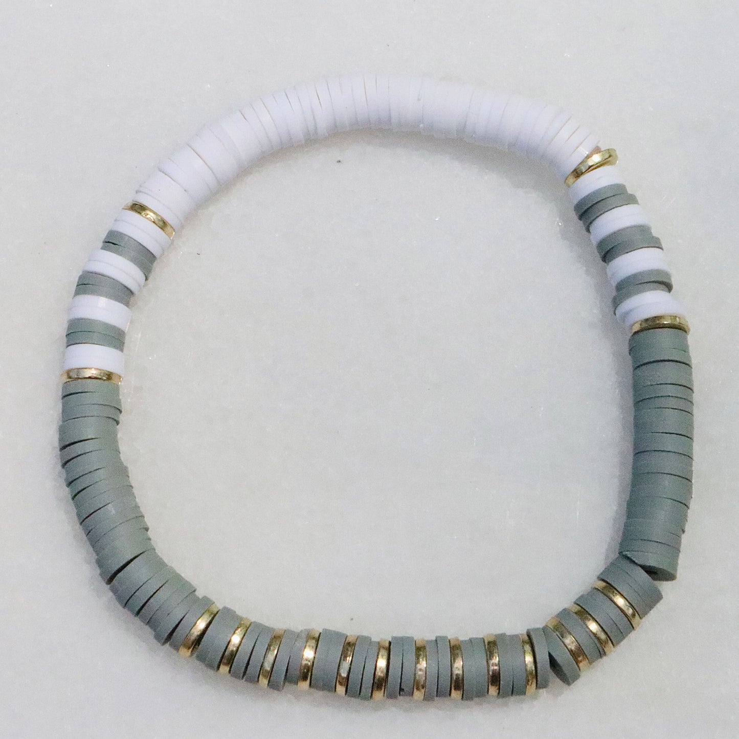 Grey & White Clay Bracelet