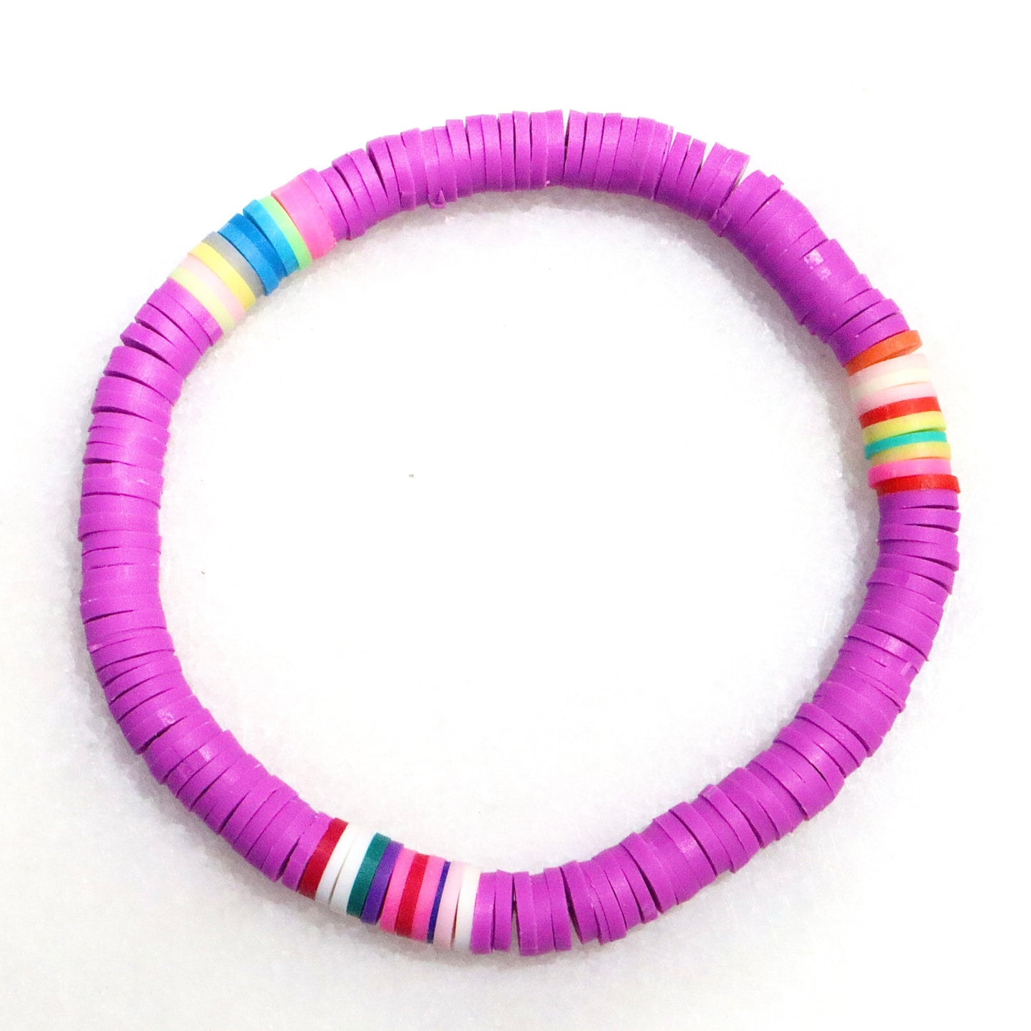 Purple Multicolor Clay Bracelet