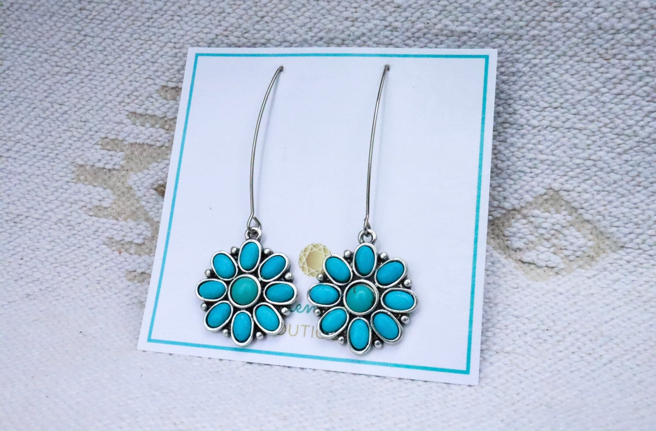 Silver & Turquoise Drop Earrings
