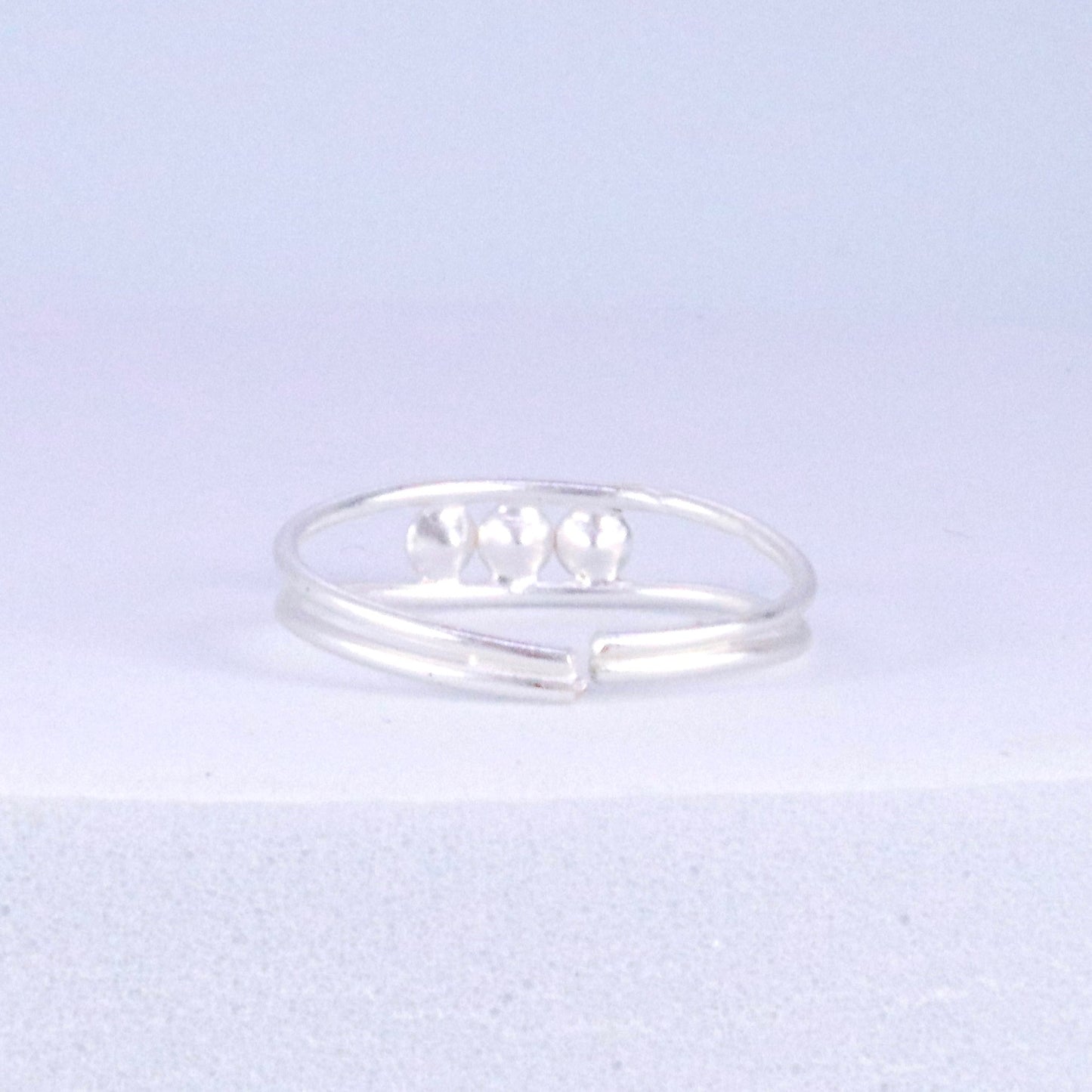 Aqua Blue Crystal Sterling Silver Toe Ring