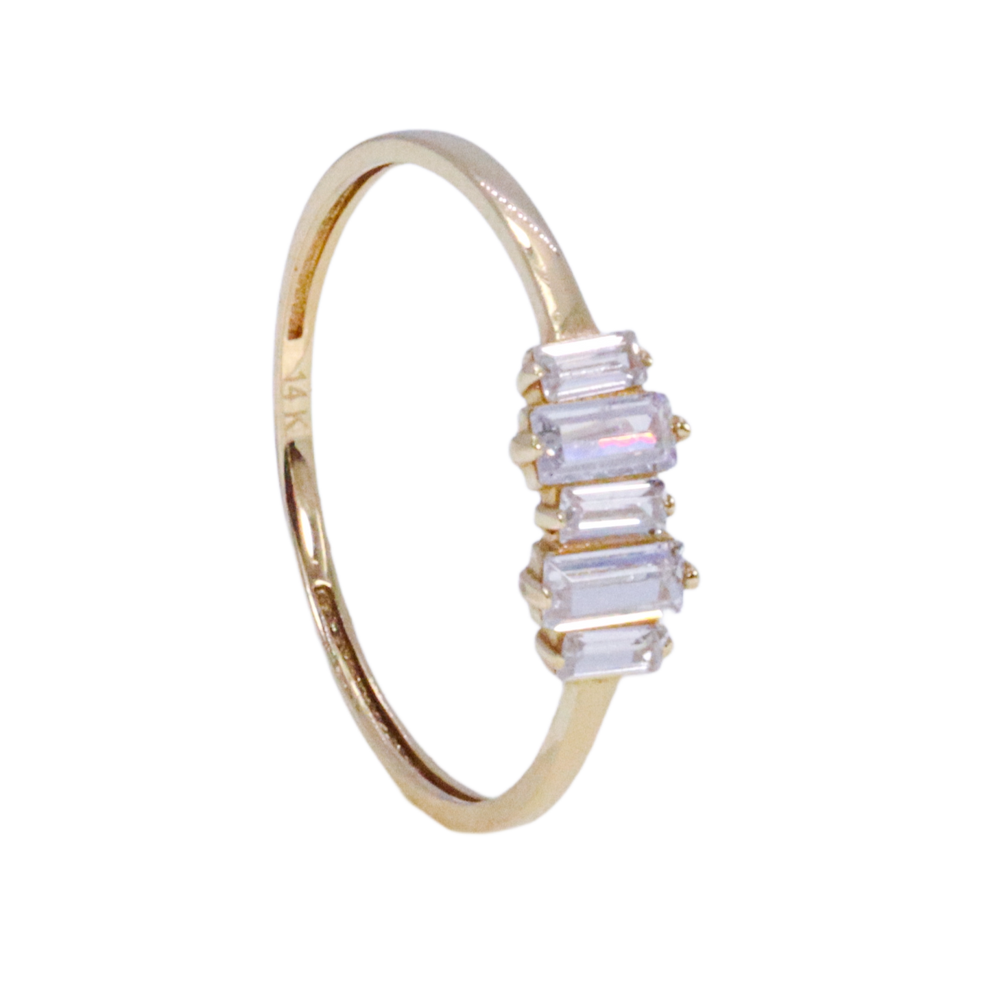 14k Gold Baguette Ring Size 7.5