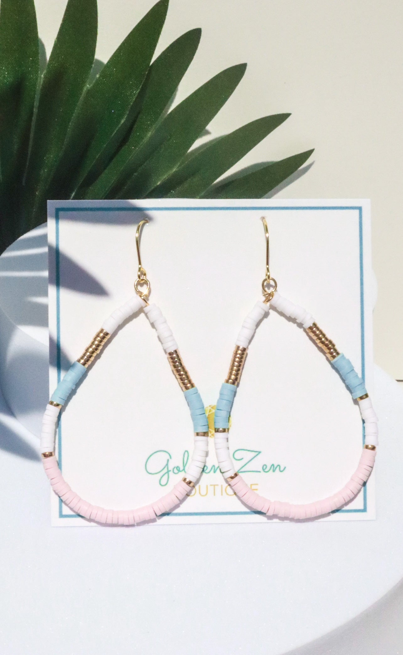 Cotton Candy Pink & Blue Clay Earrings