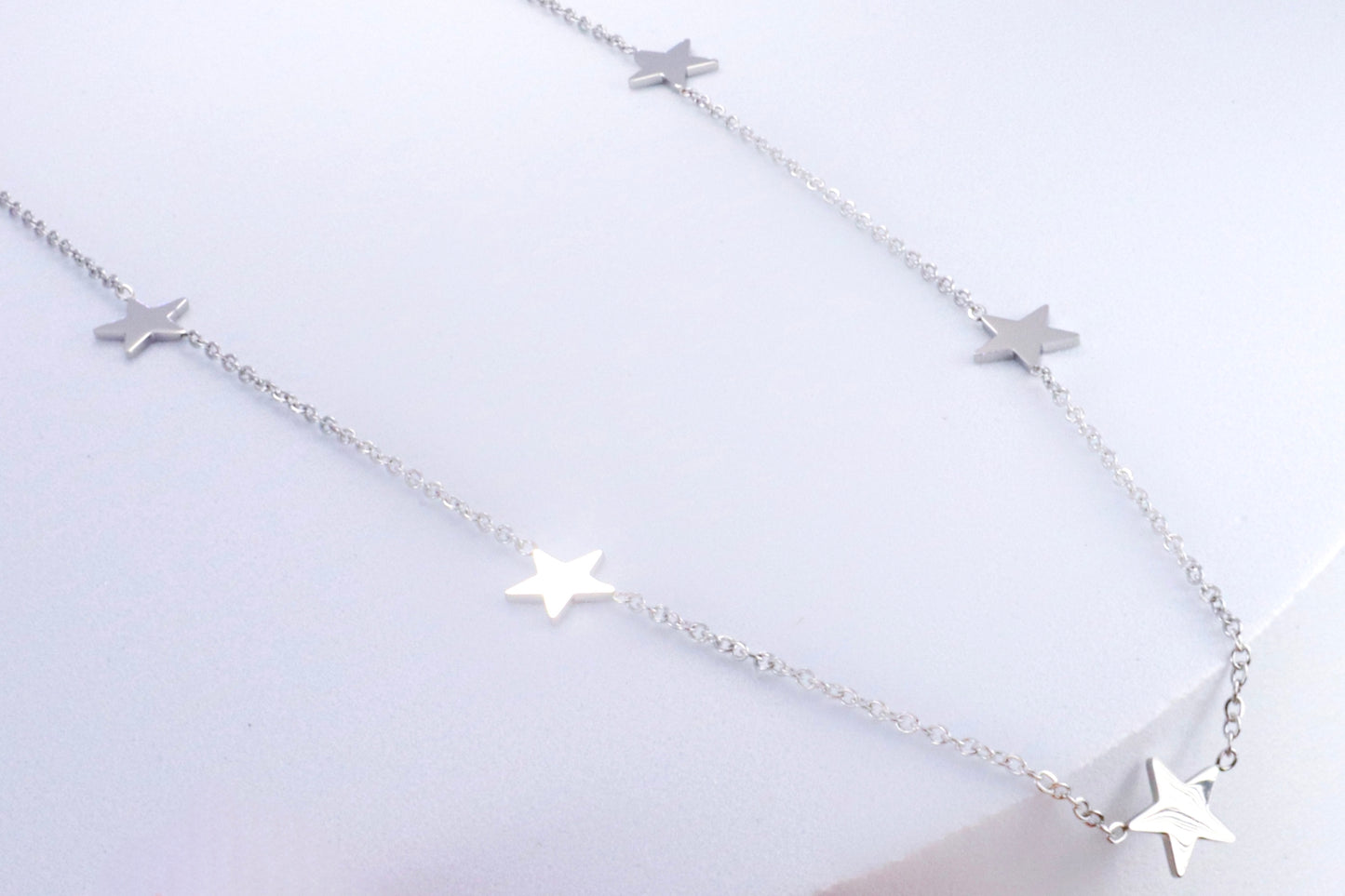 Silver Stars Stainless Steel Necklace