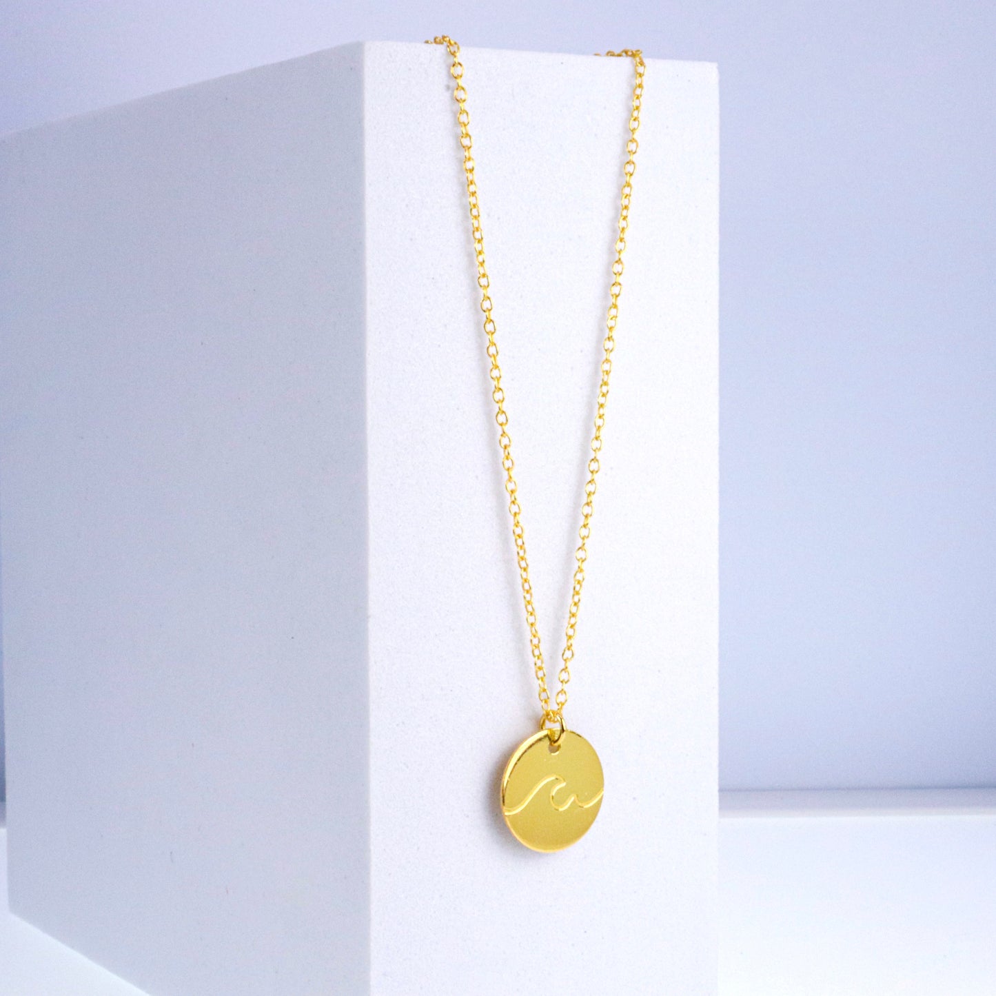 14k Gold over Sterling Silver Wave Necklace