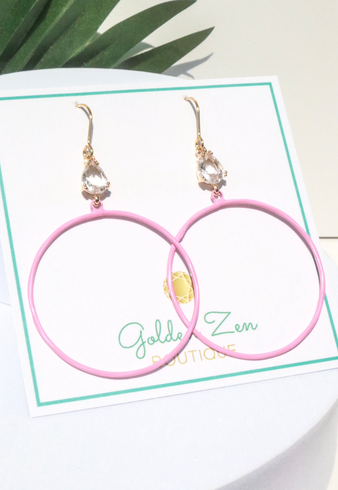 Barbie Pink Crystal Dangle Earrings